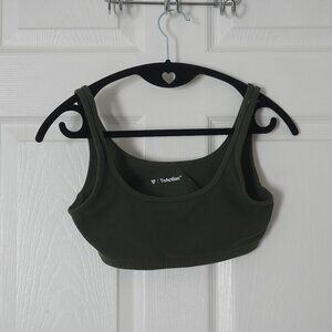 Aritzia TnAction Mini Bra Top dark green